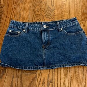 Edikted Dark Blue Denim Mini Skirt